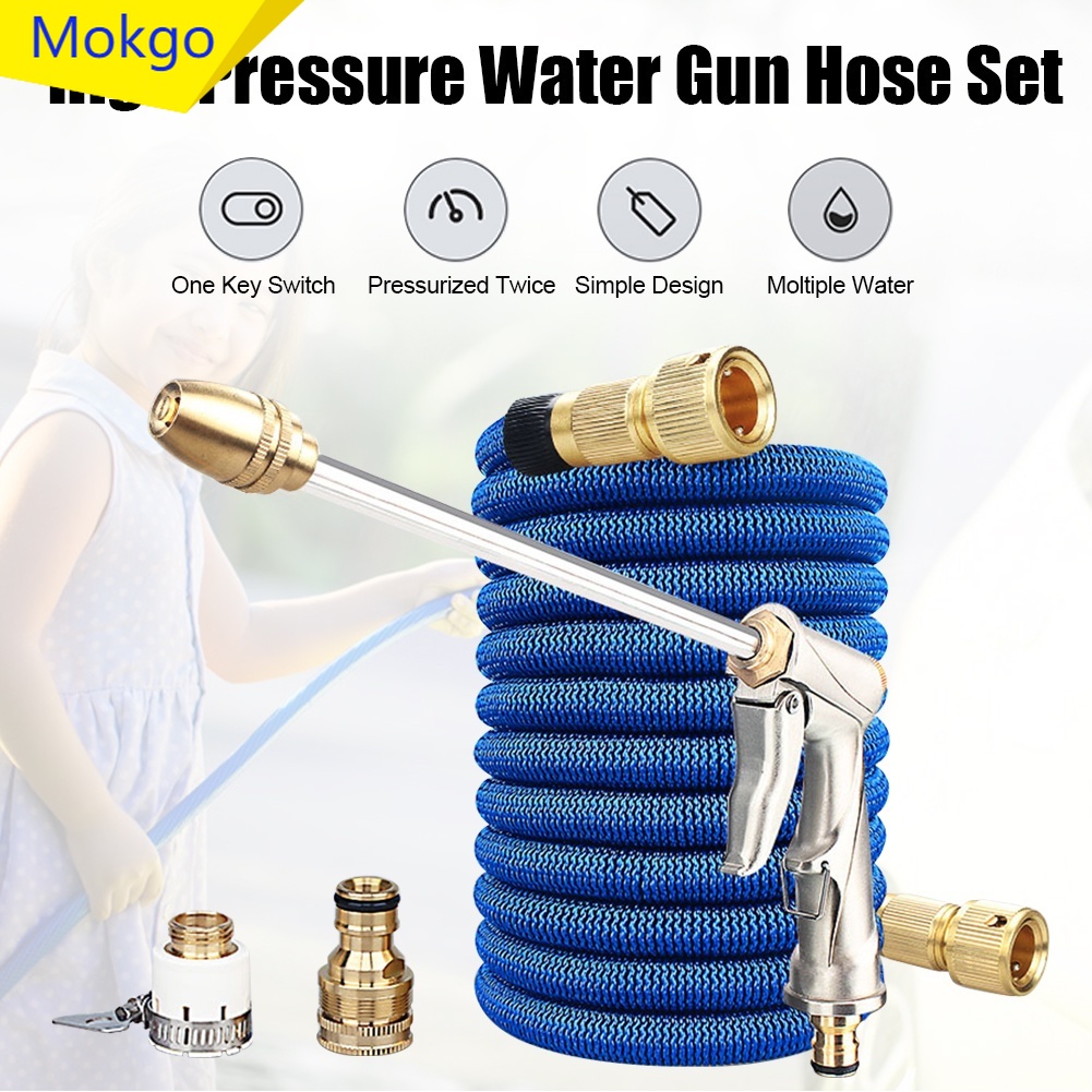 MG Ống rửa xe Ống Magic Hose có thể mở rộng Ống phun có thể điều chỉnh áp suất cao Linh hoạt