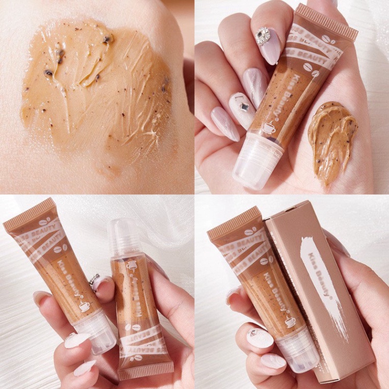 Tẩy tế bào chết môi HANBOLI chiết xuất bơ/đào/cà phê vitamin E dưỡng ẩm xóa mờ nếp nhăn MM DANA