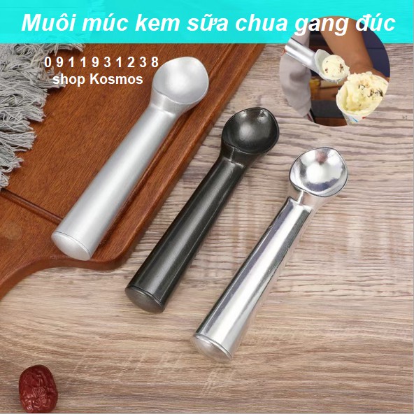 Muỗng múc kem sữa chua trân châu gang đúc