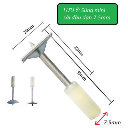 Đinh vít bê tông bắn ty trần thạch cao tiêu âm mũ tròn gim tường d32 để cố định dùng cho máy bắn ty..đầu đỏ tốt