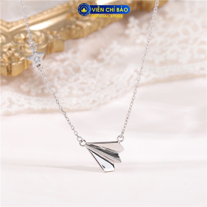Dây chuyền bạc nữ Viễn Chí Bảo hình Máy bay giấy chất bạc 925 thời trang phụ kiện trang sức nữ D400283x