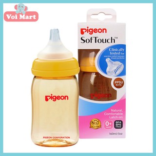 💦FLASH SALE💦 Bình sữa cổ rộng PPSU Plus Pigeon 160ml/ 240ml