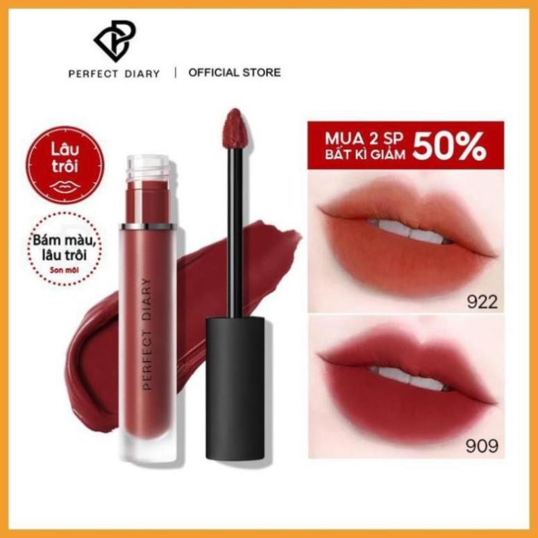 [CHÍNH HÃNG] Son Kem Perfect Diary Màu Lì Tông Màu Cổ Điển Lâu Trôi 3g