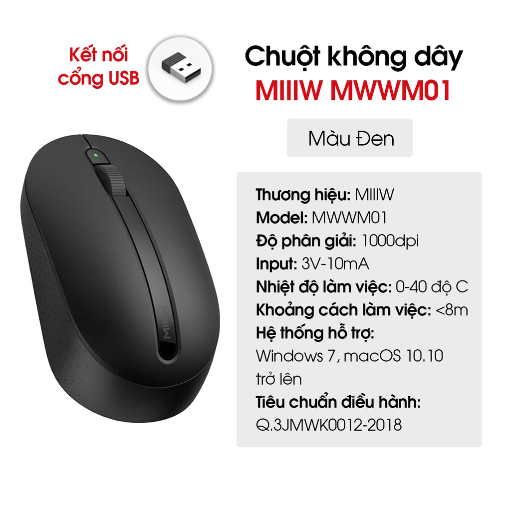 [Hỏa Tốc HCM] Chuột Không Dây Xiaomi Gen 3 - 2018 ( Trắng&amp;Đen) hoặc Chuột MIIIW MWWM01