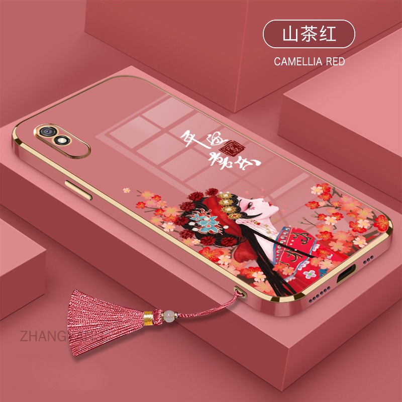 Ốp Điện Thoại TPU Silicone Mềm Mạ Điện Có Dây Đeo Cho Redmi 9a 9t 9c 10c