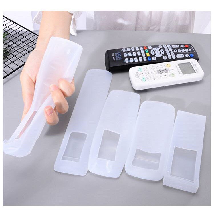 Bọc điều khiển (remote) tivi, điều hòa bằng nhựa silicon dẻo trong suốt, tai thỏ | BigBuy360 - bigbuy360.vn