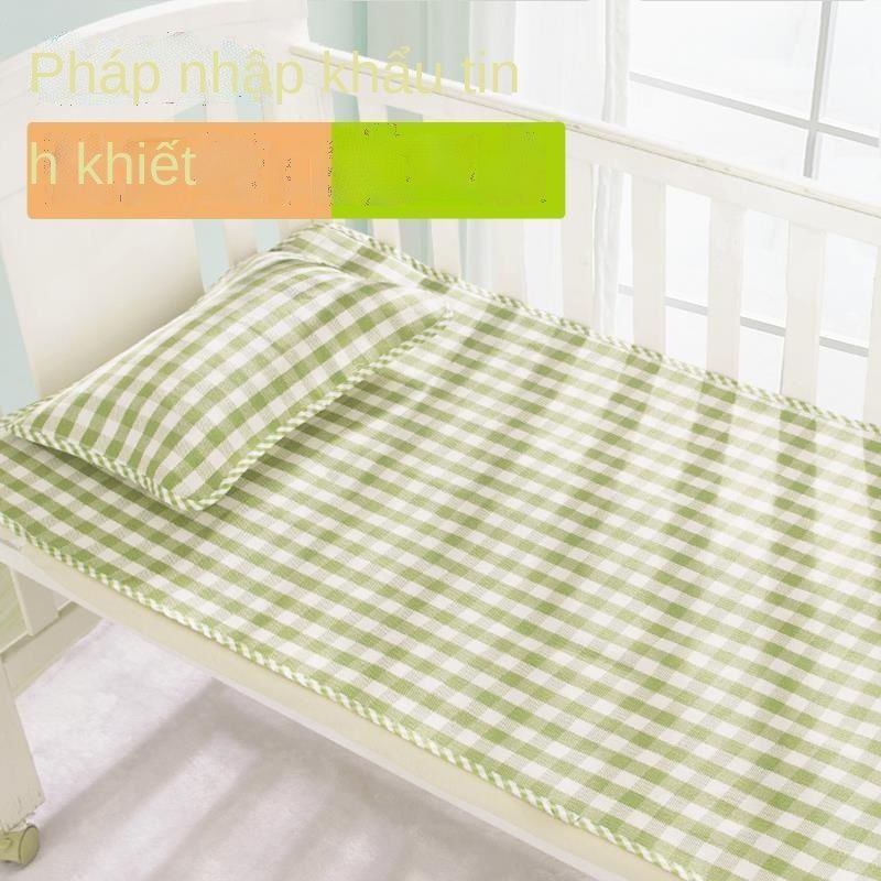 Chiếu lạnh trẻ sơ sinh lanh thấm mồ hôi và thoáng khí có thể rửa khăn trải giường em bé cây thầu dầu, lớn cho mẫu giáo v