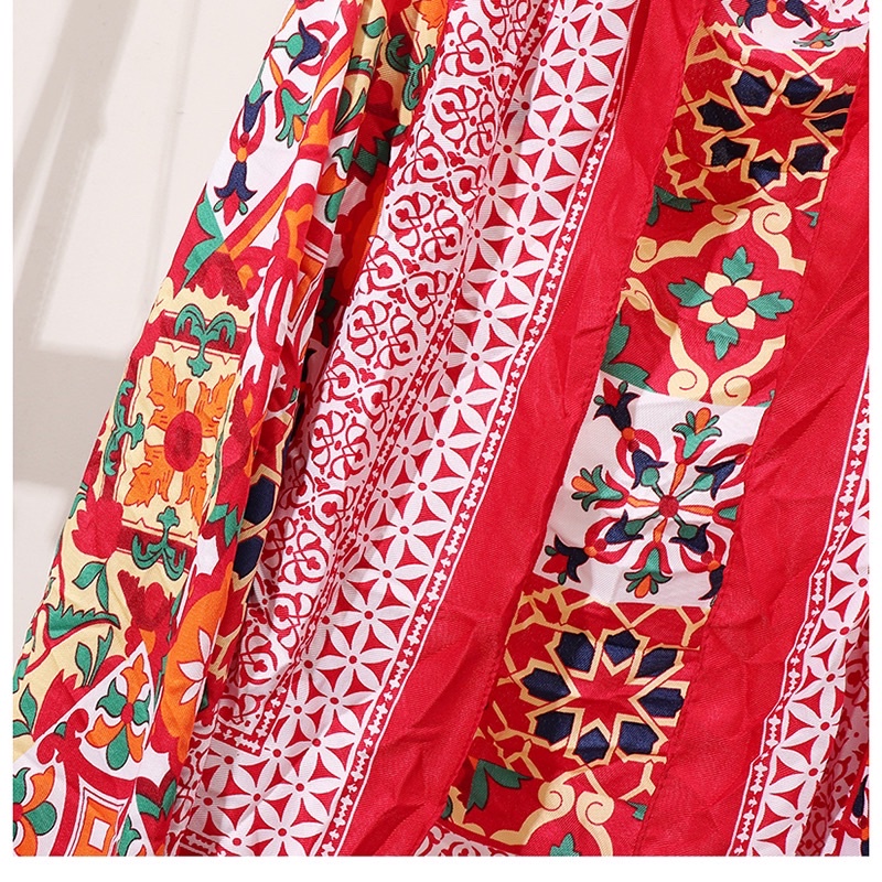 Khăn choàng cổ in hoa văn thổ cẩm size 90x180cm