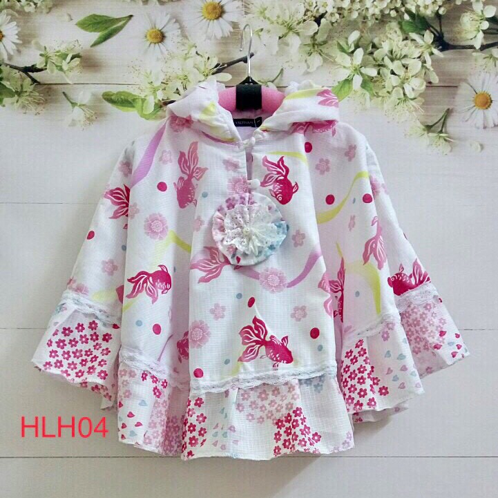 Áo chống nắng 2 lớp họa tiết cá cho bé gái T&Kshop hàng thiết kế( ảnh thật tự chụp)