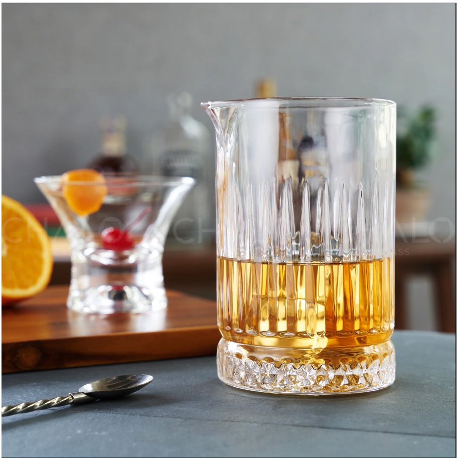 Âu pha chế Cocktail Mixing Glass hoa văn &amp; trơn (nhiều kiểu dáng &amp; thể tích)