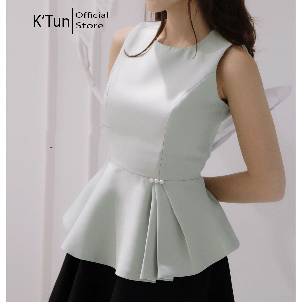 Áo nữ xếp ly eo KT1029 màu trắng