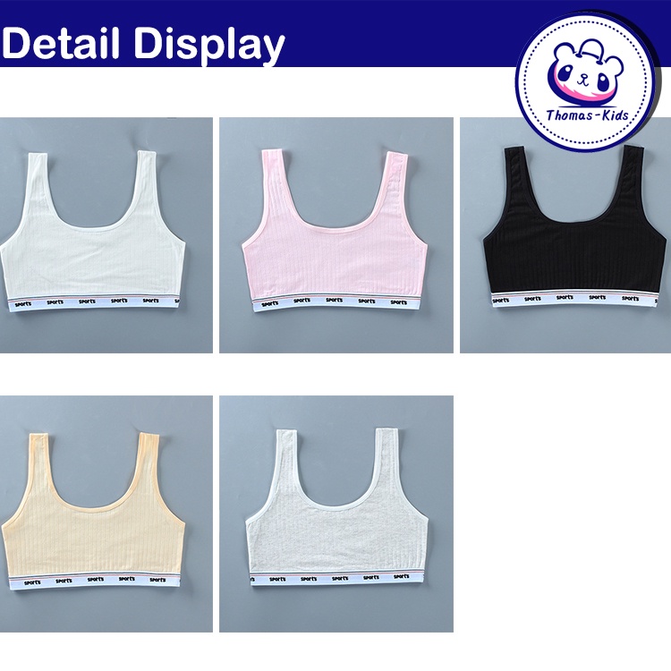 Áo Ngực Thể Thao Cotton Nhiều Màu Sắc Cho Bé Gái 8-16 Tuổi