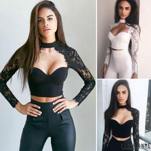 Áo Croptop tay dài thiết kế đơn giản hợp thời trang