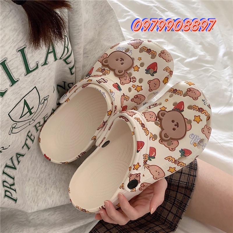 Dép Gấu sục Đế Dày Chống Trượt Kiểu Cổ Điển Dễ Thương Cho Bé Gái