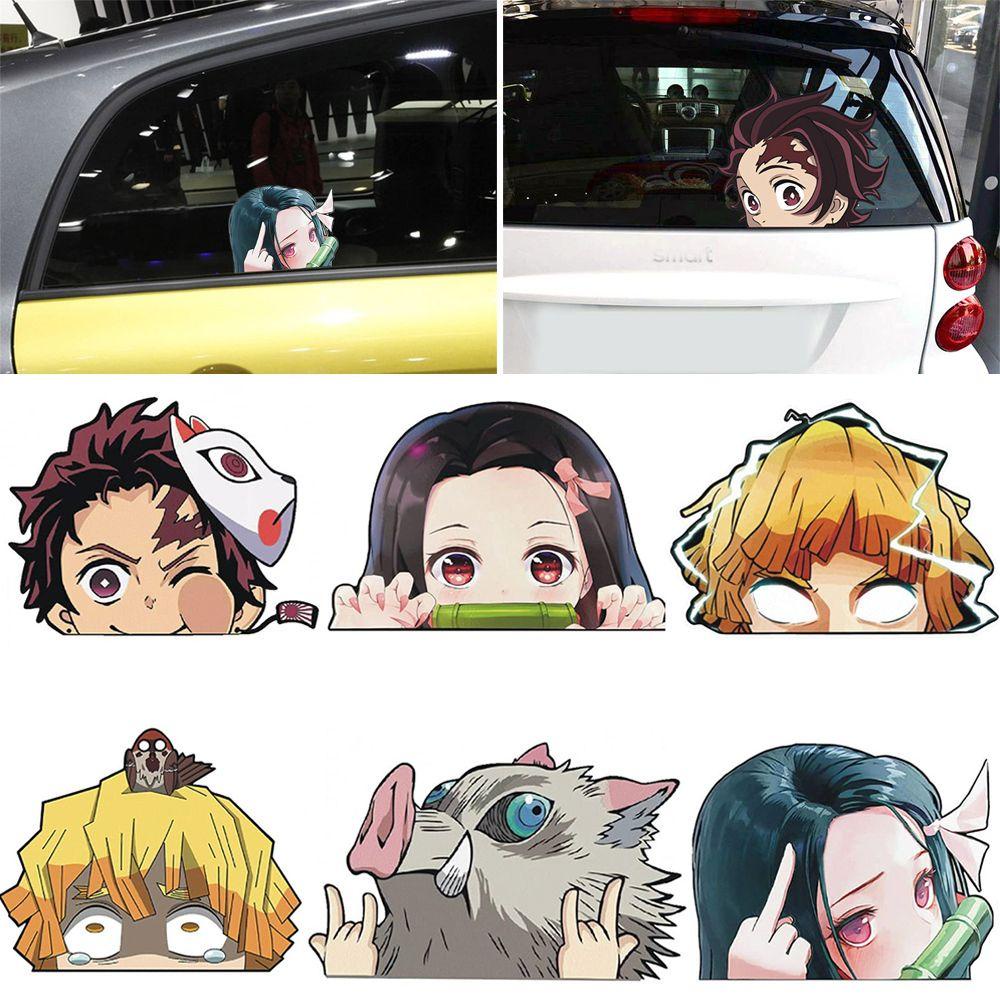 YVE Sticker Dán Cửa Sổ Xe Hơi Chống Nước Mẫu Mới Hình Demon Slayer
