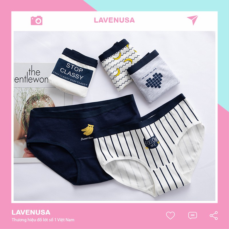 Quần lót nữ cotton cao cấp co giãn kháng khuẩn in hình đáng yêu dễ thương QL31