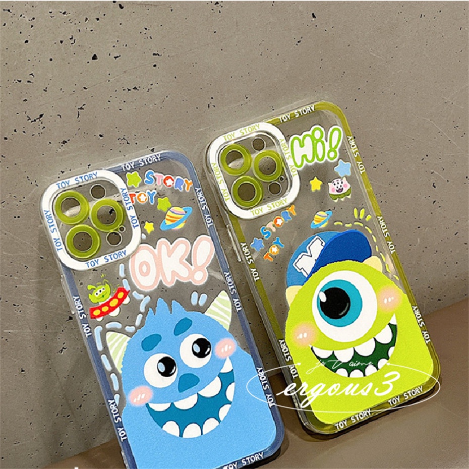 Ốp Điện Thoại Mềm Họa Tiết Quái Vật Hoạt Hình Bảo Vệ Ống Kính iPhone 14 13 12 11 Pro Max SE2020 X XR Xs Max 7 8 6 6s Plus