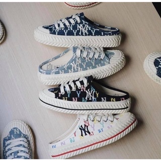 [Hàng chính hãng] GIÀY SỤC ĐẠP GÓT MLB MULE MONOGRAM TRẮNG/ĐEN/DENIM