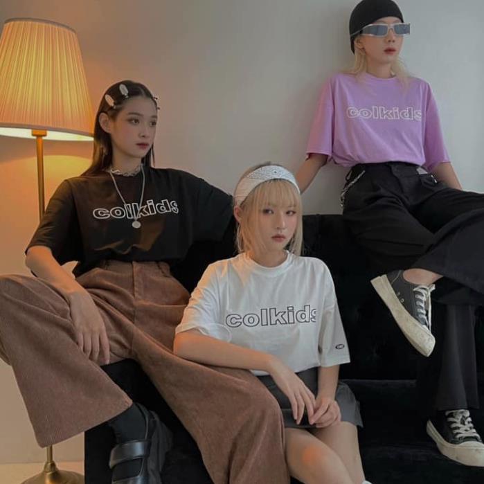 Áo thun tay lỡ COLKIDS  phông nam nữ chất vải thun cotton, chất mát. ( V13 )