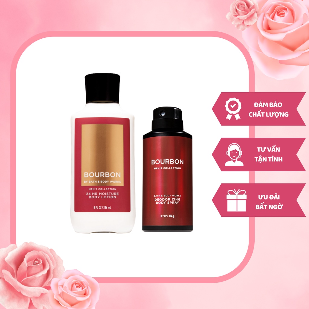 Xịt Thơm Toàn Thân Body Mist Bath & Body Bourbon Dành Cho Nam Giới Hương Thơm Quyến Rũ, Cuốn Hút