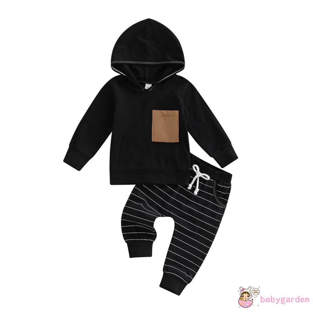 Bộ Áo Hoodie Tay Dài Phối Quần Dài Lưng Thun Thời Trang Cho Bé Trai 6 Tháng - 4 Tuổi