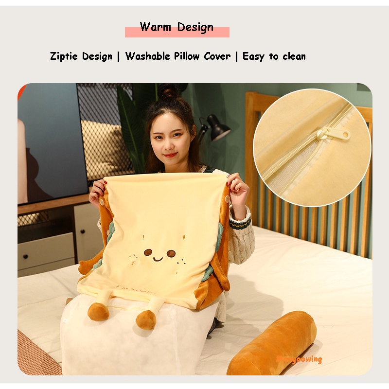 Gối Tựa Lưng Hình Bánh Mì Nướng Bằng Cotton Cao Cấp