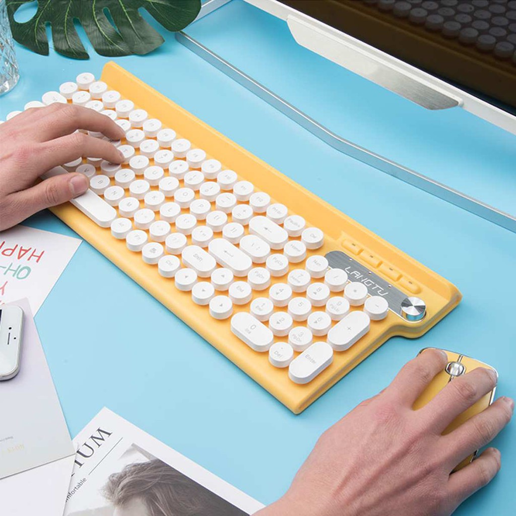 Combo Bộ Bàn Phím Và Chuột Không Dây 2.4G Ergonomic Chơi Game Tắt Tiếng Chuột Bàn Phím Đa Phương Tiện Full-Kích Thước