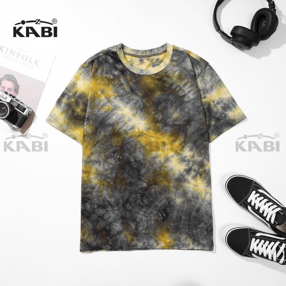 Áo thun nam KABI áo tay ngắn cổ tròn màu loang wash cotton co giãn thoáng mát | BigBuy360 - bigbuy360.vn