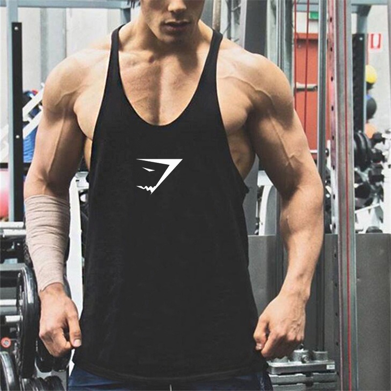 Bộ Đồ Thể Thao Sát Nách Dáng Chữ I Thoáng Khí In Hình Cá Mập Thời Trang Mùa Hè Cho Nam