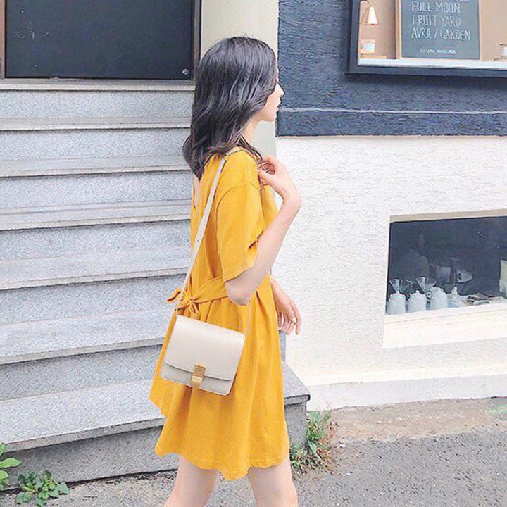 Váy thun xòe hở lưng chất mềm mịn kèm ảnh thật