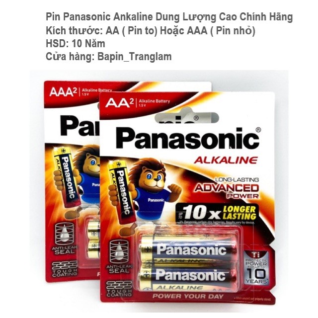 Pin AA/ AAA Alkaline Panasonic 1,5V Vỉ 2 Viên sản xuất tại Nhật bản 2022