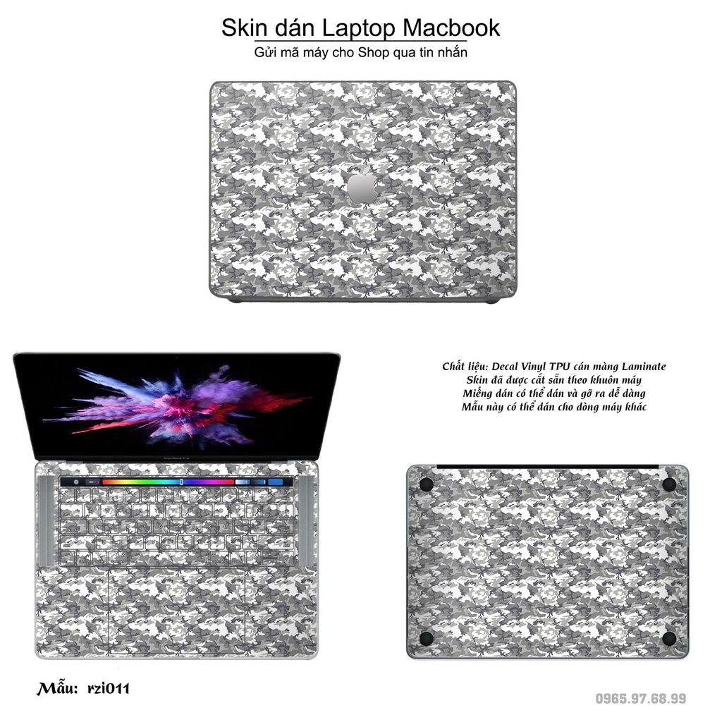 Skin dán Macbook mẫu rằn ri (đã cắt sẵn, inbox mã máy cho shop)