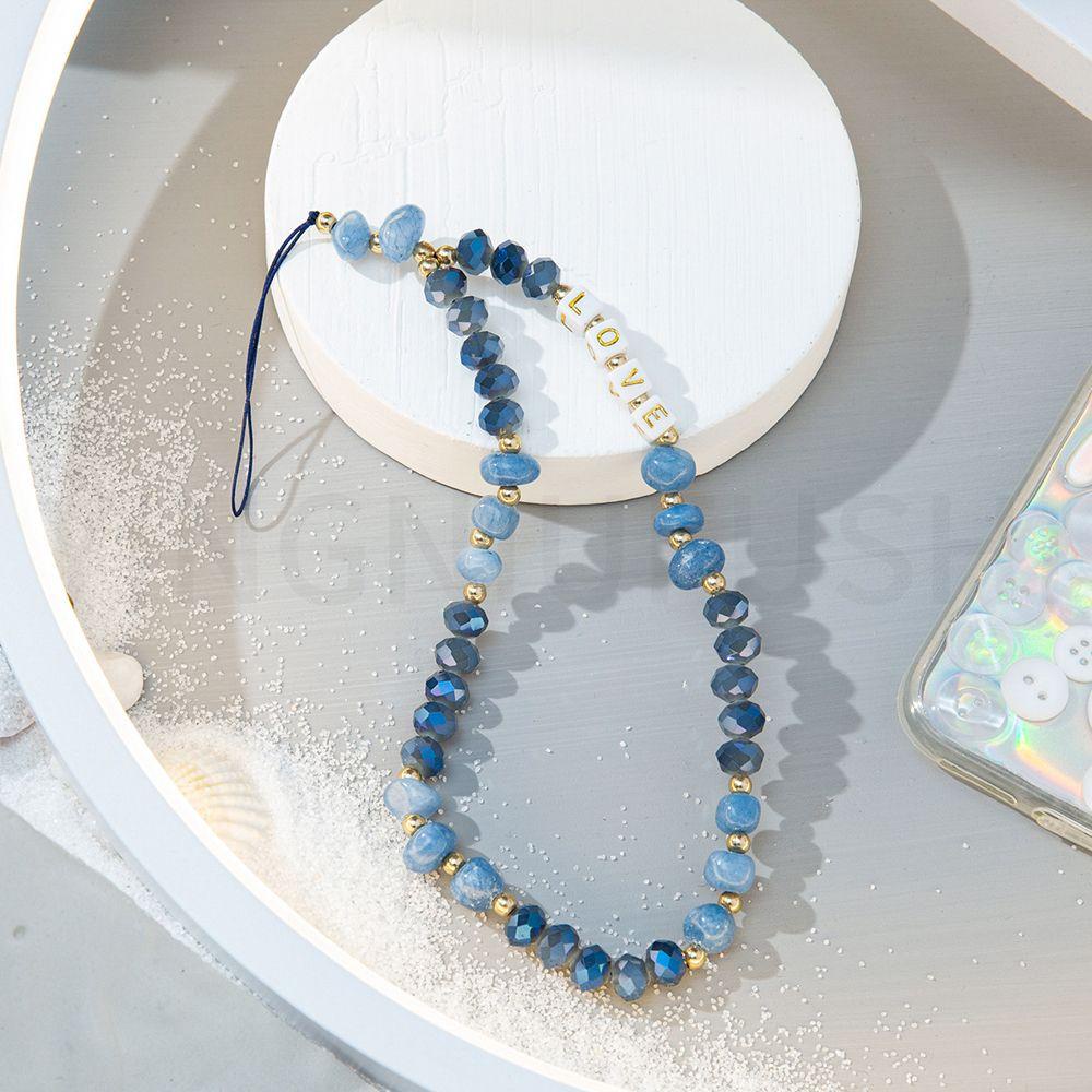 Dây Đeo Điện Thoại / Móc Khóa Chống Thất Lạc Tiện Dụng|Dây Xỏ Hạt Nhựa Acrylic In Chữ LOVE Xinh Xắn