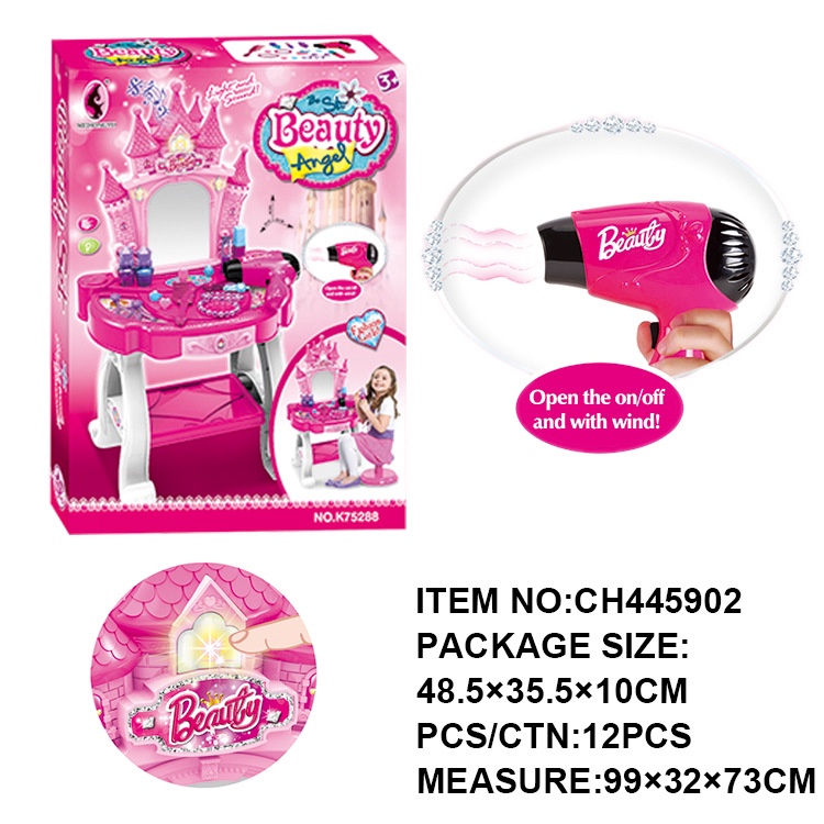 Bộ đồ chơi bàn trang điểm Elsa cỡ lớn hình lâu đài hiệu ứng âm thanh cho bé - Mây Kids