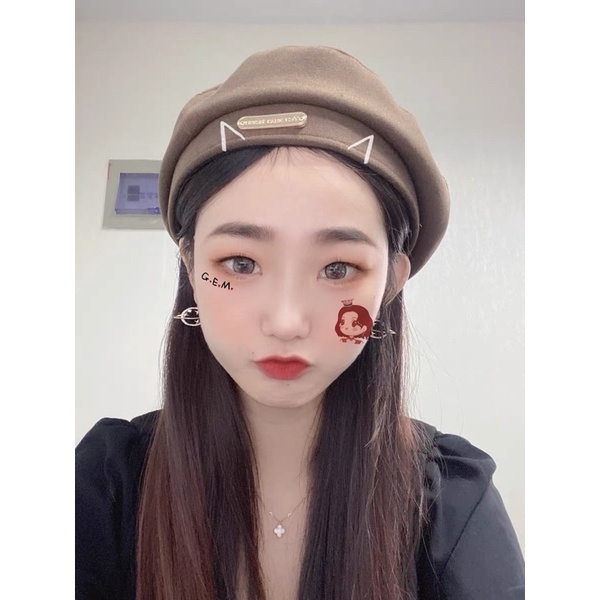 Mũ nồi Ulzzang màu trơn phong cách Hàn Quốc trẻ trung, cá tính