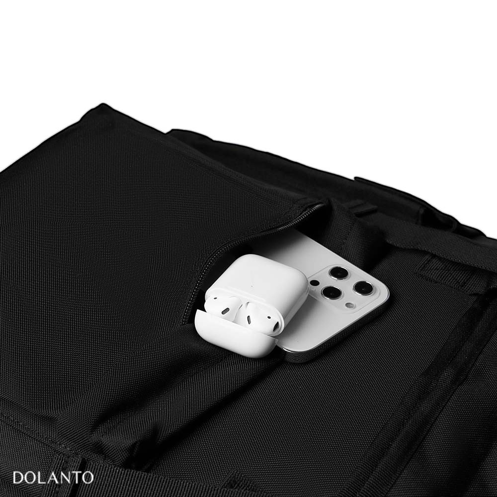 Balo Đi Học ULZZANG Chống Nước Cao Cấp Thời Trang Rẻ Đẹp Nhẹ Vải Canvas Đen Đựng Laptop Đi Chơi Du Lịch Nam Nữ DOLANTO