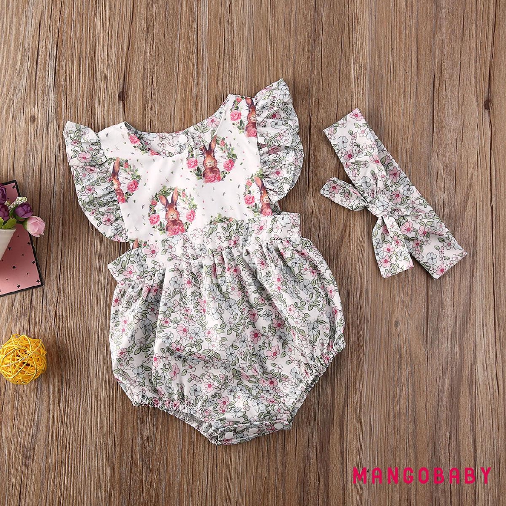Đầm Chữ A Tay Cánh Sen In Họa Tiết Cho Bé Gái Sơ Sinh