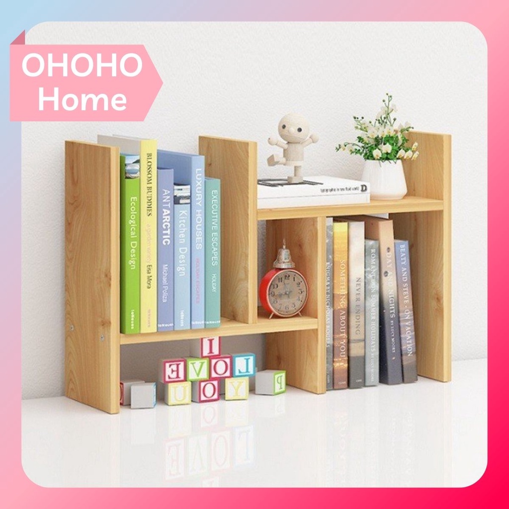 Kệ Sách Gỗ Để Bàn Lắp Ghép, Kệ Đa Năng Gỗ Để Bàn Decor - OHOHO HOME