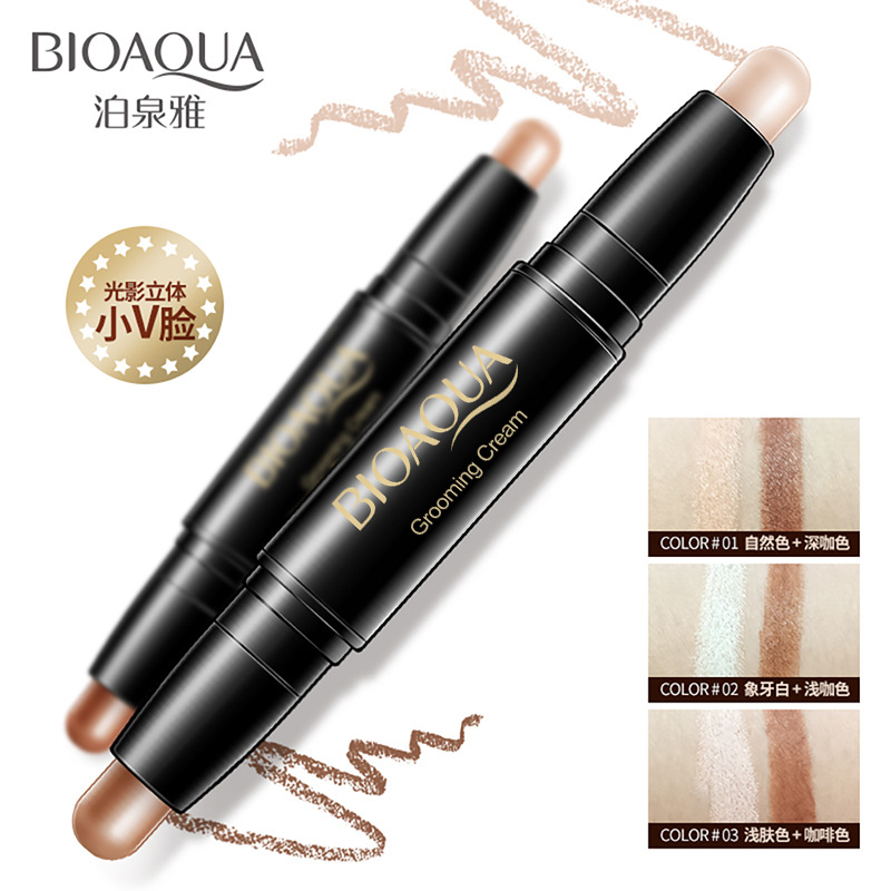 BIOAOUA  Light Shadow Double-headed Repair Stick Concealer Fix Makeup And Repair Face Three-dimensional Shadow Highlight Brightening Stick