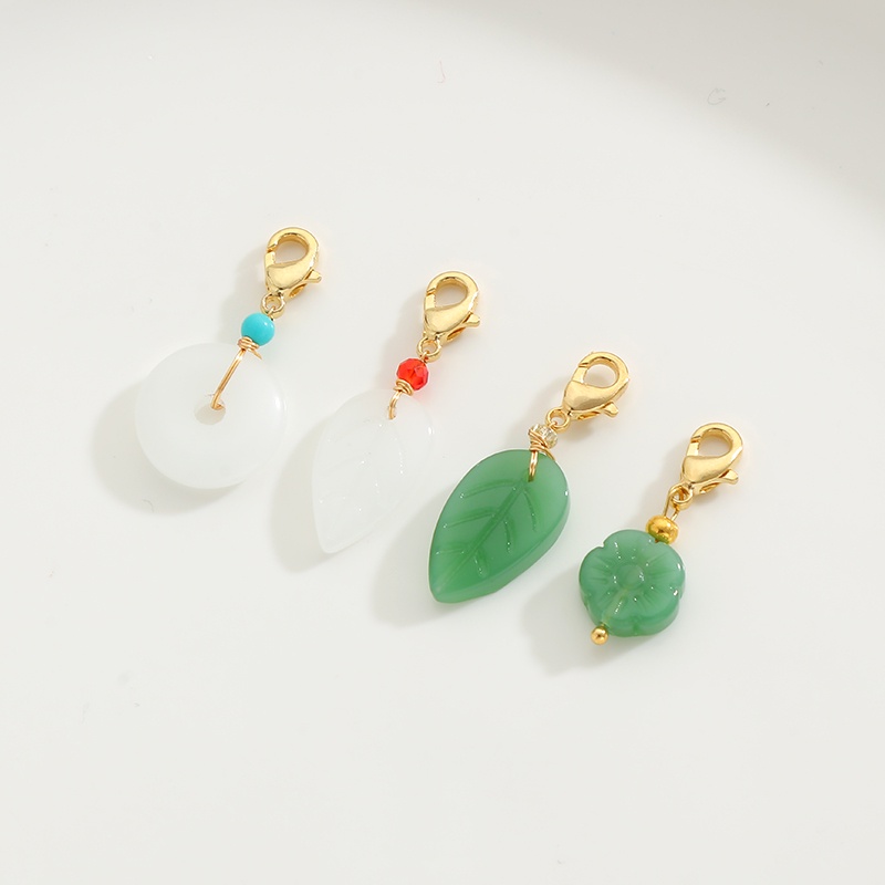 Mặt Dây Chuyền Hình Lá Bằng Đồng Tráng Men 14K diy