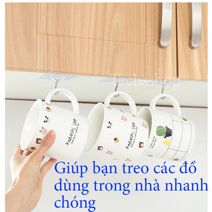 Combo 10 Móc Treo Đồ Dán Tường Bám Dính Tốt - Loại Trong Suốt Và Nhiều Màu