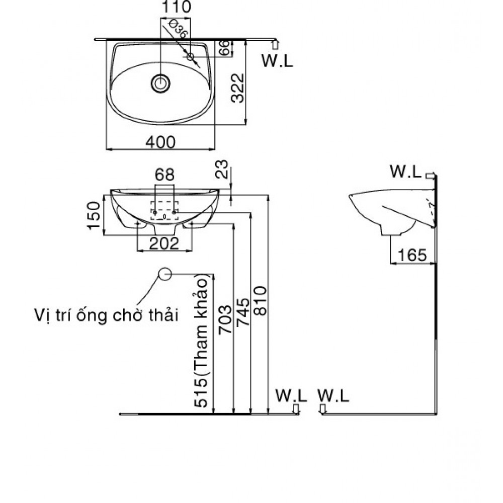 [Gía sỉ] Chậu Rửa Lavabo Inax L280V siêu Nhỏ, y tế L-280v (chưa vòi, xả)