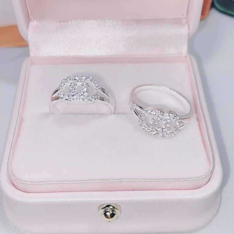 Nhẫn nữ Bạc ta đính đá sáng bóng , tặng kèm hộp đựng - Vàng Bạc Khải Khải