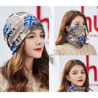 Mũ trùm đầu kiêm choàng cổ giữ ấm thời trang mùa thu, mùa đông cho nữ - tiện dụng, đa năng - Red