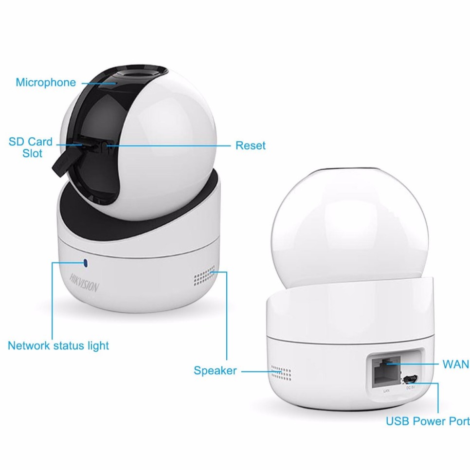 [Mã SKAMA06 giảm 8% đơn 250k]Camera IP Robot 1MP wifi xoay 4 chiều HIKVISION DS-2CV2Q01EFD-IW (Trắng)