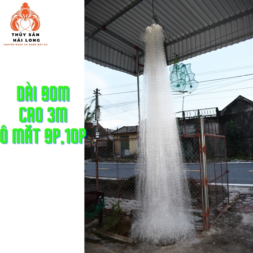 LƯỚI ĐÁNH CÁ, LƯỚI BÉN 3 MÀN BẮT CÁ CAO 3M, DÀI 60M Ô MẮT 9 - 10 PHÂN