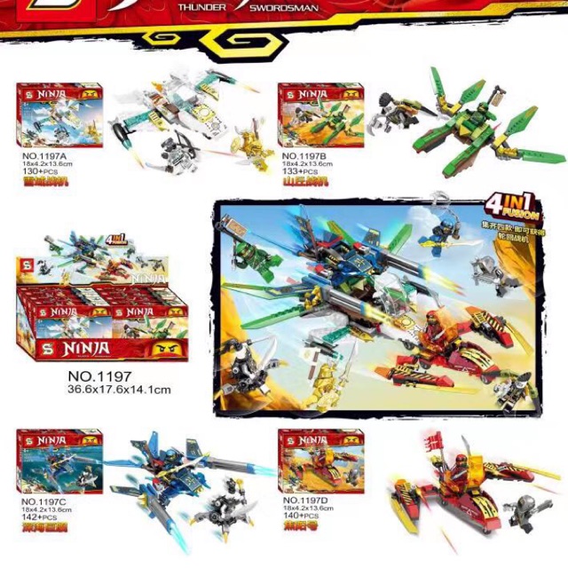 Bộ lắp ráp xếp hình ninjago rồng chiến đấu đủ 4 mẫu