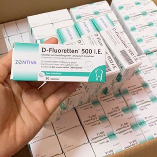 [CHỐNG CÒI XƯƠNG CHO BÉ] Vitamin D3 Fluoretten 500 I.E Loại 90 Viên Chuẩn Hàng Đức Bổ Sung Canxi Cho Trẻ Sơ Sinh 1 2 3