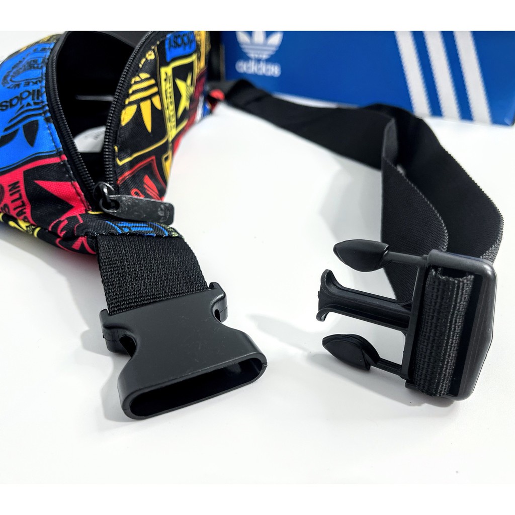 TÚI BAO TỬ ADIDAS WAIST BAG FULL COLOR CHẤT VẢI POLYESTE CAO CẤP, TÚI THỜI TRANG AD1A00 MÀU ĐEN