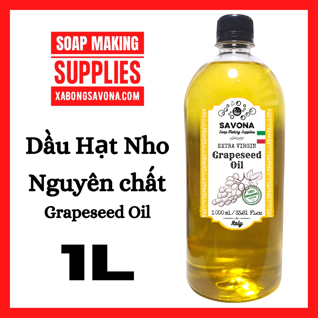 1L Dầu Hạt Nho Nguyên Chất 1 Lit - Extra Virgin Grape Seed Oil 1 Lit SavonA